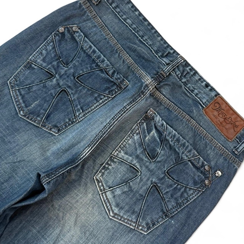 Vintage Marc Ecko Embroidered Bootcut Jeans Men's Size 34x32 Grunge Goth Y2K